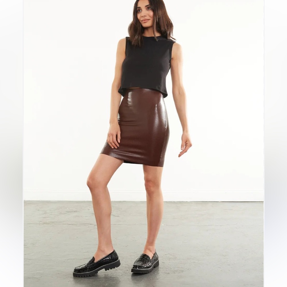 Commando mini skirt size medium oxblood Perfect Control Faux Leather Mini Skirt